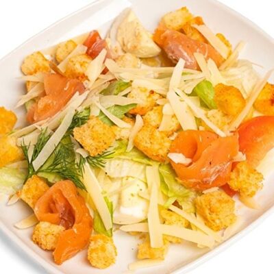 Салат Цезарь с семгой в Пузата хата по цене 238 ₽