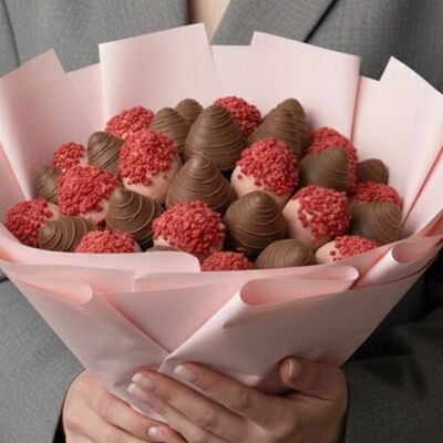 Букет «Трюфель» (36 шт.) в Luna-Клубника в шоколаде по цене 5990 ₽