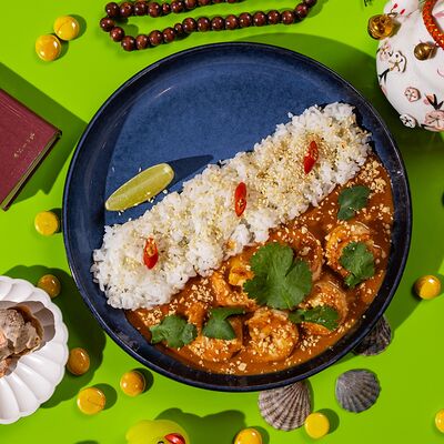 Креветки в соусе том ям и белым рисом в Сушки на макушке по цене 1120