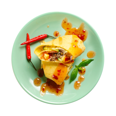 Ролл с говядиной и острым соусом в Азбука Вкуса Экспресс Меню по цене 258 ₽