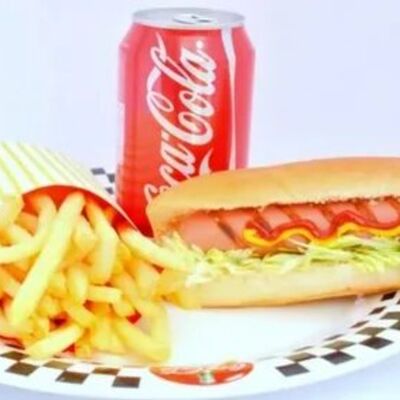 Ход-дог, картошка фри, кола в Шаурма & Мега бургер Гриль Халяль по цене 999 ₽