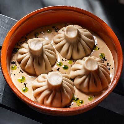 Хинкали с говядиной и перечным соусом (4 шт) в Густо & Пряно по цене 698 ₽