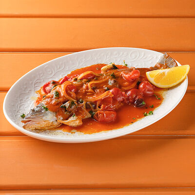 Сибас по-средиземноморски в Сорренто by Novikov по цене 1240 ₽