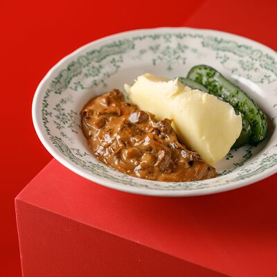 Бефстроганов из мраморной говядины в Hitch по цене 1550 ₽