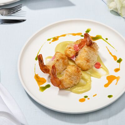 Креветки в соусе катаифи в Замок Двин по цене 1120 ₽