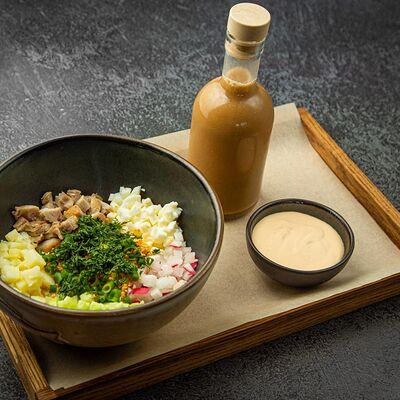 Окрошка на квасе с копченым осетром в Fish Point по цене 1190 ₽