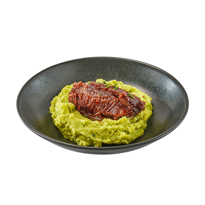 Говяжьи щечки с зеленым пюре в Ёрш по цене 690