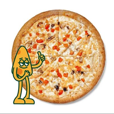 Пицца Удовольствие с грибами на толстом тесте в Томат и чеддер по цене 749 ₽