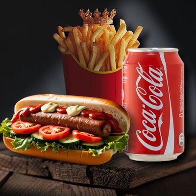 Комбо Хот-дог, картошка и напиток в ВКУСНАЯ ТОЧКА 24 ЧАСА по цене 580 ₽