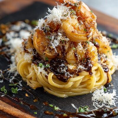 Паста с креветками и соусом Унагив Суши Лавка по цене 499 ₽