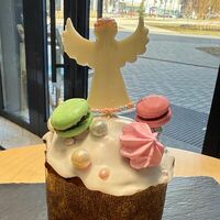 Кулич иерусалимский с изюмом, вяленой клюквой и цукатами средний в Тесто на место