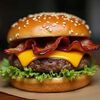 Бургер с беконом и мраморной говядиной в Street FoodНа лаваше по цене 499