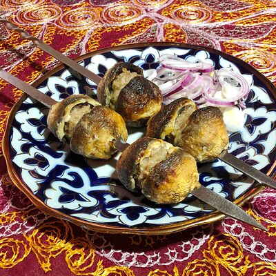 Шашлык из грибов с мясом в Навруз по цене 350 ₽