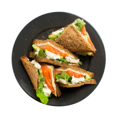 Клаб сэндвич с семгой и сыром в Азбука Вкуса Экспресс Меню по цене 298 ₽