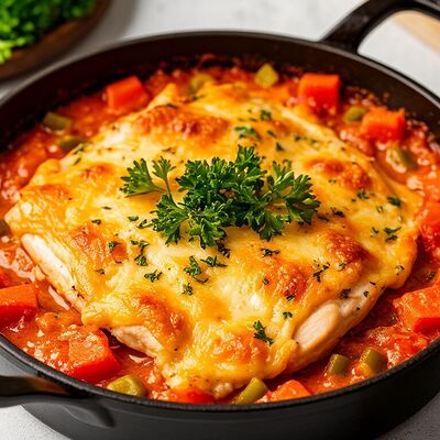 Сковородка с курицей и грибами в Ракушка по цене 750 ₽