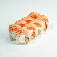 Опалённая Филадельфия с волокнами снежного краба, икрой тобико, сыром и авокадо (8 шт.) в ЁБИСАН