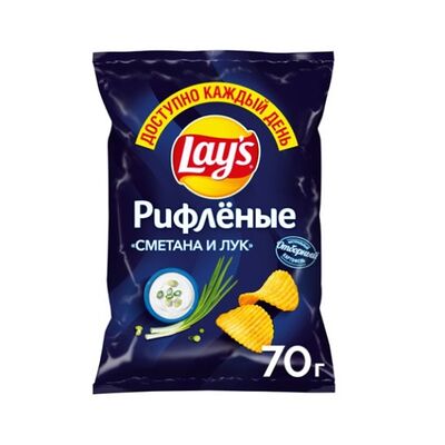 Чипсы Lay's рифленые Сметана и лук в КофеНямия по цене 240 ₽