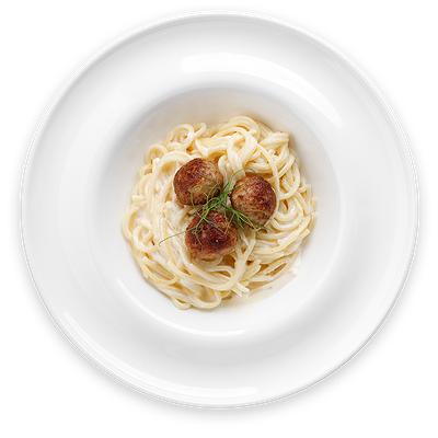Паста с фрикадельками в сливочном соусе в Питькофе Джаз по цене 389 ₽
