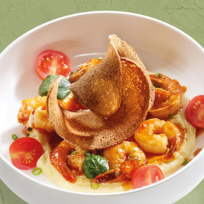 Жареные креветки с картофелем и муслином в Pizzarella36 по цене 790 ₽