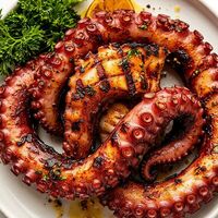 Осьминог на гриле в Ракушка