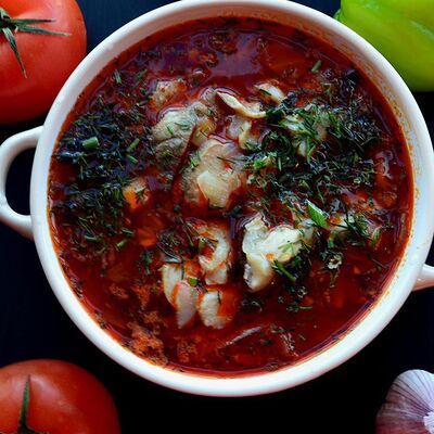 Постный борщ с белыми грибами в Борщ готов по цене 299 ₽