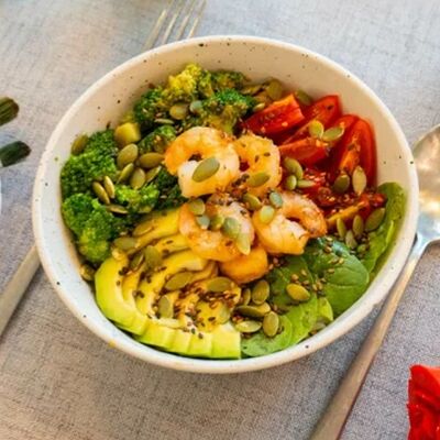 Боул с креветками в Luffy Coffee & Art по цене 3400 ₸