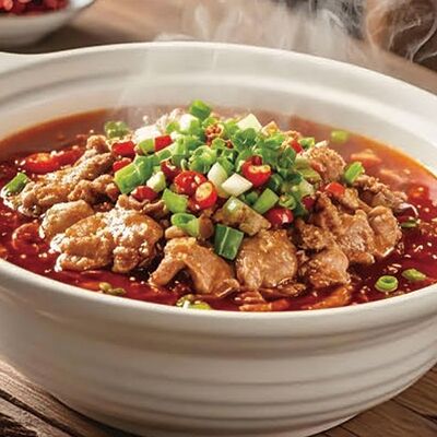 B59 Свинина по-сычуаньски 水煮肉片 в Charlie tea по цене 1180 ₽