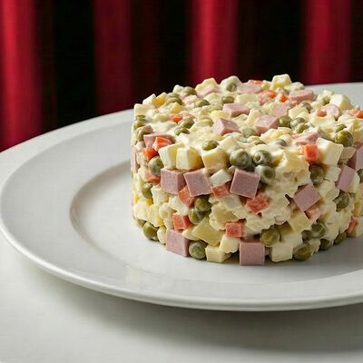 Салат «Оливье» со столичной колбасой в НУАР по цене 450 ₽