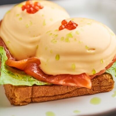 Бенедикт с лососем в Цыпочка по цене 1050 ₽