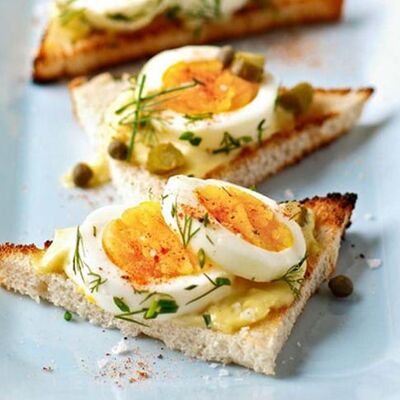 Брускетты с яйцом в Панорама по цене 360 ₽