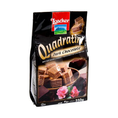 Вафли Квадратини темный шоколад, Loacker в Азбука Вкуса Экспресс Меню по цене 320 ₽