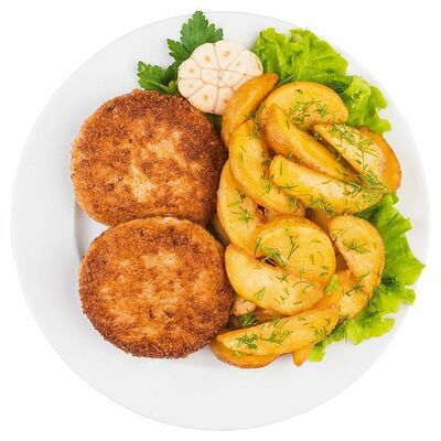 Котлета куриная с картофелем айдахо в Три печки по цене 460 ₽
