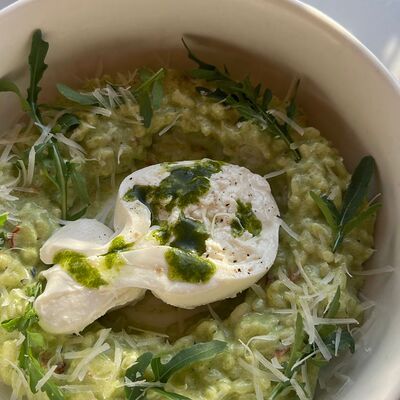 Ризотто с бурратой и соусом из базилика в Западный сад ! по цене 1800 ₽