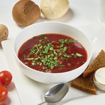 Борщ с телятиной в Prosto кофе & кухня по цене 470 ₽