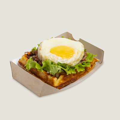 Картофельная вафля с беконом и яйцом в БургерКит по цене 203 ₽