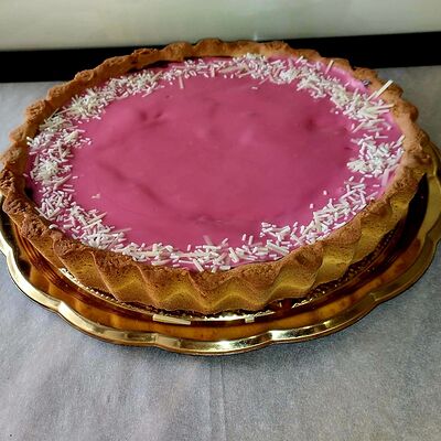 Пирог песочный с творожным сыром вишневыйв Пекарня хлеб батон по цене 750 ₽