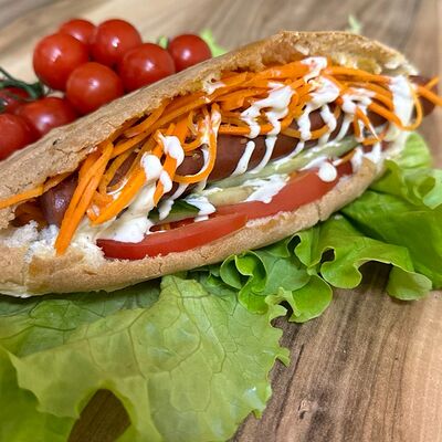 Хот-дог с охотничьей сосиской в Brend-doner по цене 150 ₽