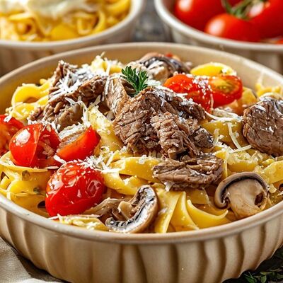 Фетучини с говядиной в Ками cafe club по цене 786 ₽