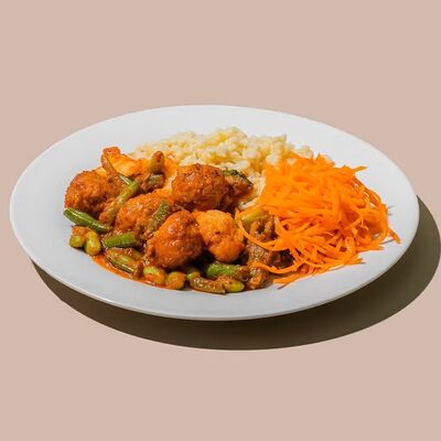 Фрикадельки мясные с гарниром (веган, постная) в Fast Vegan по цене 465 ₽