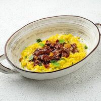 Паста орзо с шафраном, имбирём и рваной уткой в Pasta Uno
