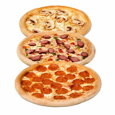 Комбо 3 пиццы 30 см (Жюльен, Сырная с ветчиной, Охотничья) в Велопицца по цене 2315 ₽