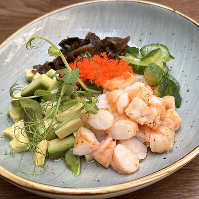 Поке с креветкой гриль и соусом ананас-личи в Houdini по цене 29 р.