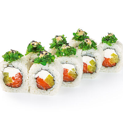 С лососем, Чукой и такуаном в Сушишоп по цене 314