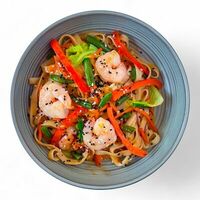 Wok с креветкой в кокосово-устричном соусе в Lao Pho