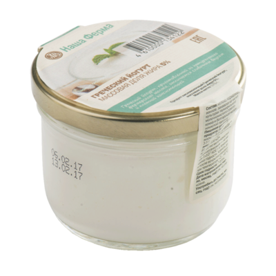 Йогурт Наша Ферма греческий 5% натуральный в Азбука Вкуса Экспресс Меню по цене 107 ₽