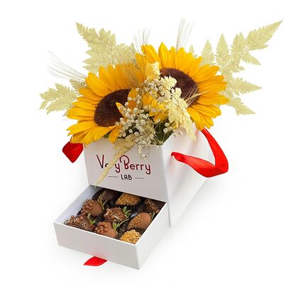 Шкатулка с подсолнухами S размерв Клубника в шоколаде VeryBerryLab по цене 7590