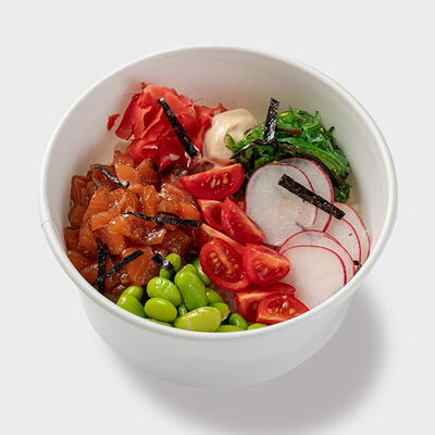 Поке с лососем в Некруглая пицца и роллы по цене 620 ₽