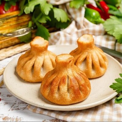 Хинкали жареные с сыром 3 шт. в Грузинская кухня Пурмарили по цене 450 ₽