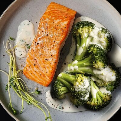 Форель с брокколи в сливочном соусев ШефМалина по цене 1380 ₽