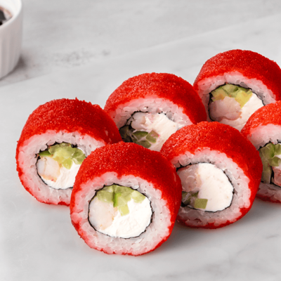 Калифорния с креветкой в Японский домик по цене 678 ₽